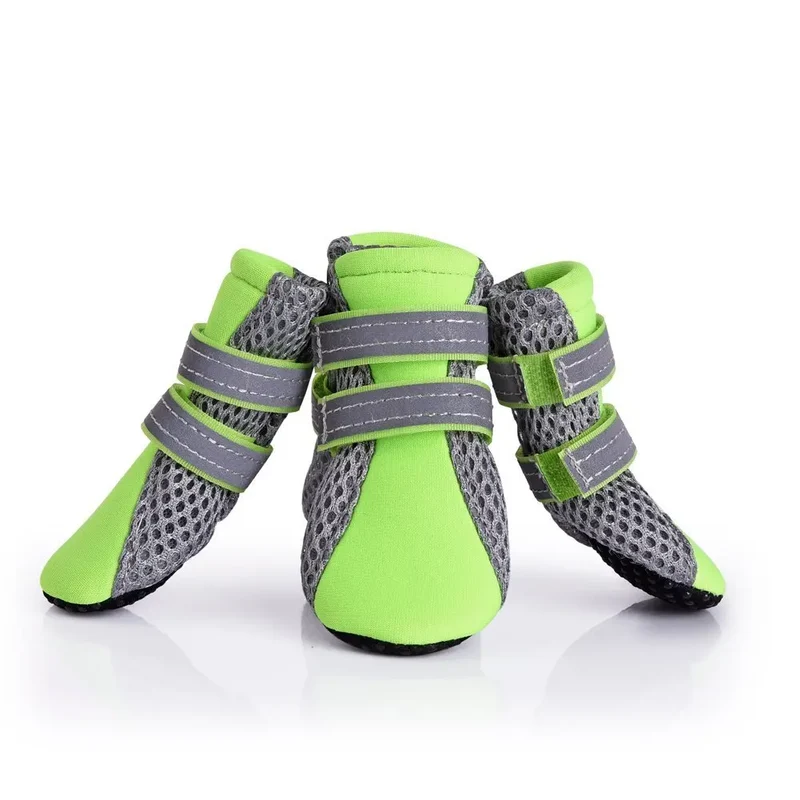 Breathable Pet Dog Shoes Waterproof Outdoor Walking Net Soft Summer Pet Shoes Night Safe Reflective Boots For Small Medium Dogs