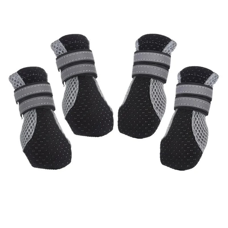 Breathable Pet Dog Shoes Waterproof Outdoor Walking Net Soft Summer Pet Shoes Night Safe Reflective Boots For Small Medium Dogs