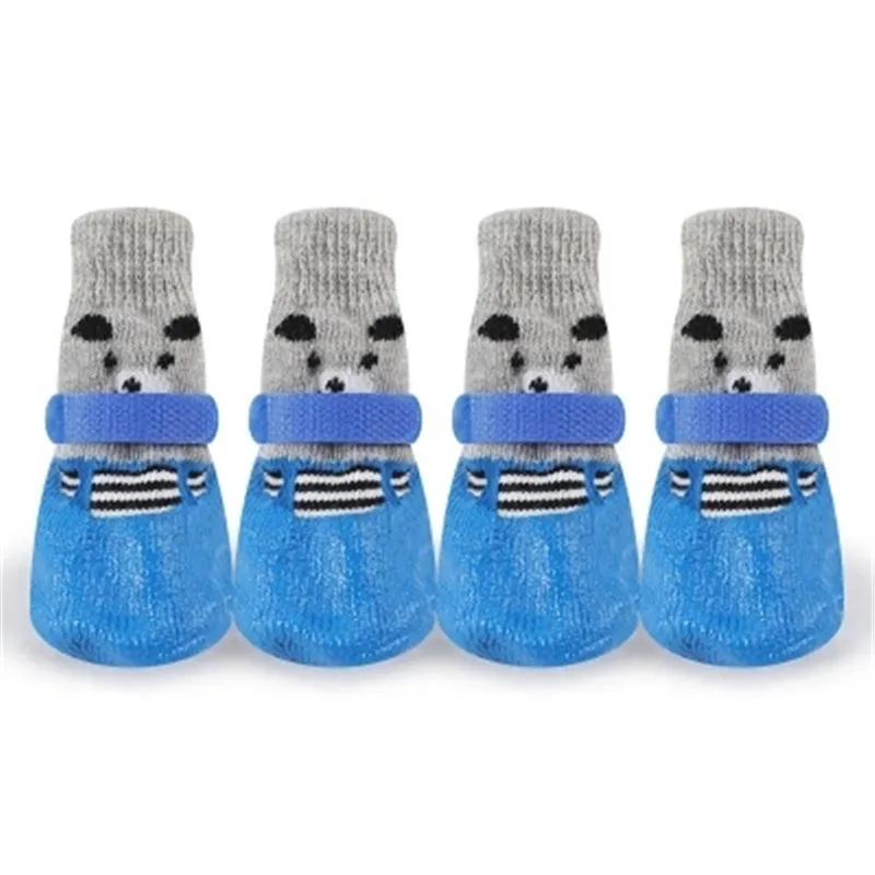 Adjustable Cotton Dog Shoes Non-slip Waterproof Rubber Cats Dogs Socks Sole for Chihuahua Puppy Cat Rain Snow Boots Pet Products