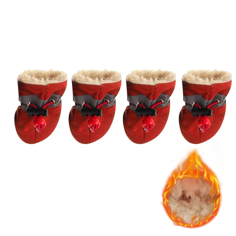 4pcs/set Waterproof Pet Dog Shoes Anti-slip Rain Snow Boot Footwear Thick Warm Cat Dog Puppy Kitten Socks Booties Supply Gift