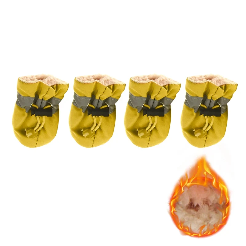 4pcs/set Waterproof Pet Dog Shoes Anti-slip Rain Snow Boot Footwear Thick Warm Cat Dog Puppy Kitten Socks Booties Supply Gift