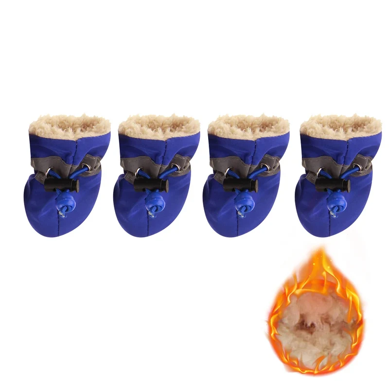 4pcs/set Waterproof Pet Dog Shoes Anti-slip Rain Snow Boot Footwear Thick Warm Cat Dog Puppy Kitten Socks Booties Supply Gift