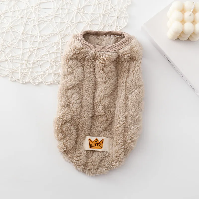 Fleece Pullover Pet Clothes Cute Wavy Double-sided Puppy Kitten Coats Sweater for Small Medium Dogs Cats Warm Winter Outfit