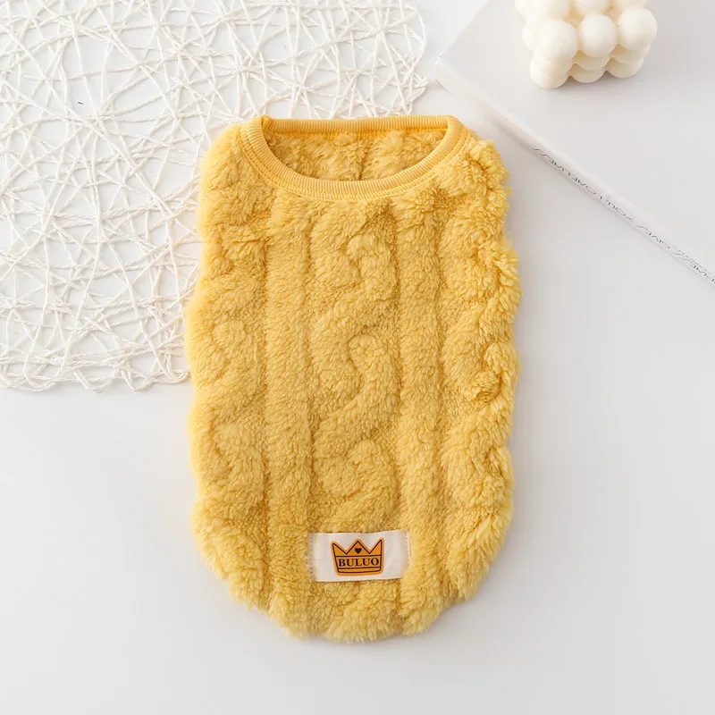 Fleece Pullover Pet Clothes Cute Wavy Double-sided Puppy Kitten Coats Sweater for Small Medium Dogs Cats Warm Winter Outfit