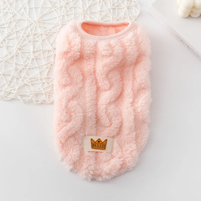 Fleece Pullover Pet Clothes Cute Wavy Double-sided Puppy Kitten Coats Sweater for Small Medium Dogs Cats Warm Winter Outfit