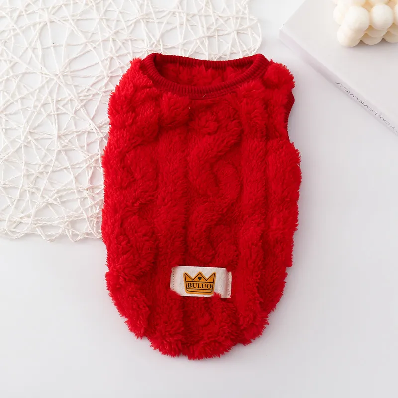 Fleece Pullover Pet Clothes Cute Wavy Double-sided Puppy Kitten Coats Sweater for Small Medium Dogs Cats Warm Winter Outfit
