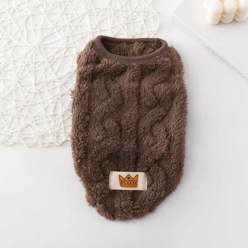 Fleece Pullover Pet Clothes Cute Wavy Double-sided Puppy Kitten Coats Sweater for Small Medium Dogs Cats Warm Winter Outfit