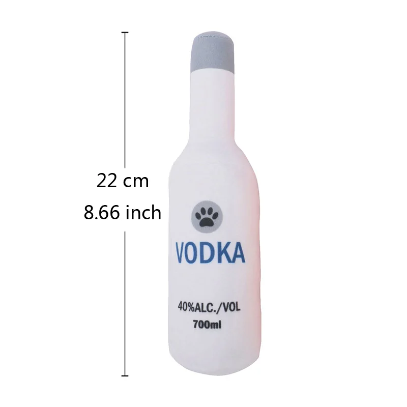 Funny Plush Toys for Dog Squeaky Beer Bottle Food Shape Dog Toy Bite-Resistant Winebottle Chew Toy Pet Supplies Interactive Toys