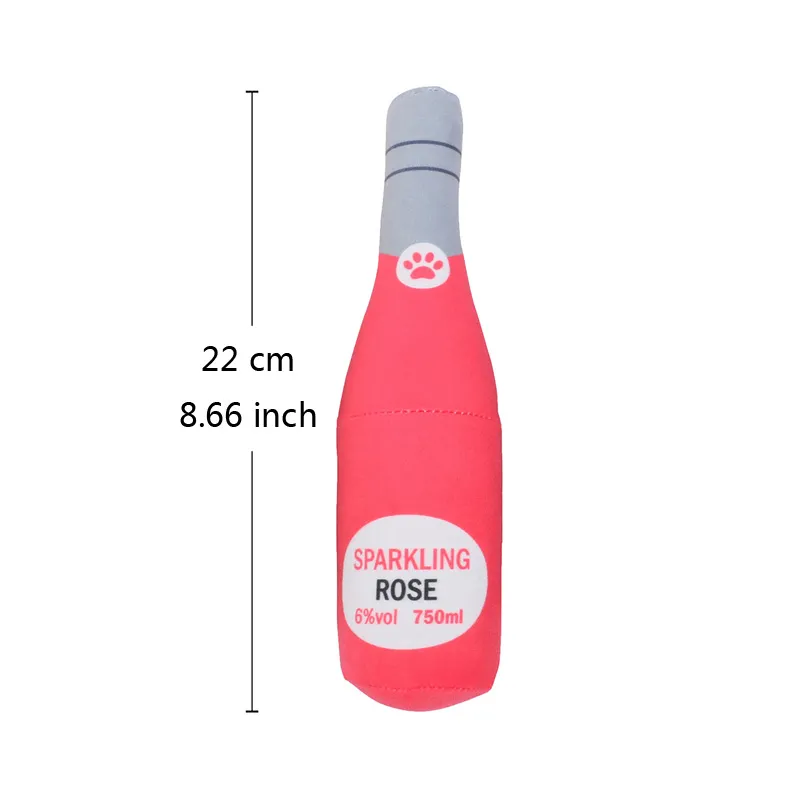 Funny Plush Toys for Dog Squeaky Beer Bottle Food Shape Dog Toy Bite-Resistant Winebottle Chew Toy Pet Supplies Interactive Toys