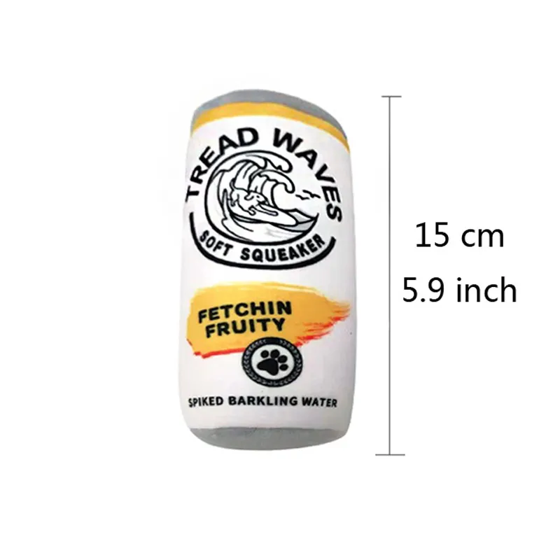 Funny Plush Toys for Dog Squeaky Beer Bottle Food Shape Dog Toy Bite-Resistant Winebottle Chew Toy Pet Supplies Interactive Toys