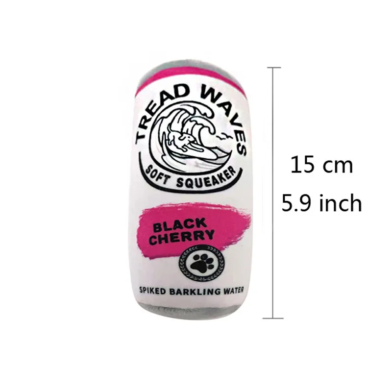 Funny Plush Toys for Dog Squeaky Beer Bottle Food Shape Dog Toy Bite-Resistant Winebottle Chew Toy Pet Supplies Interactive Toys