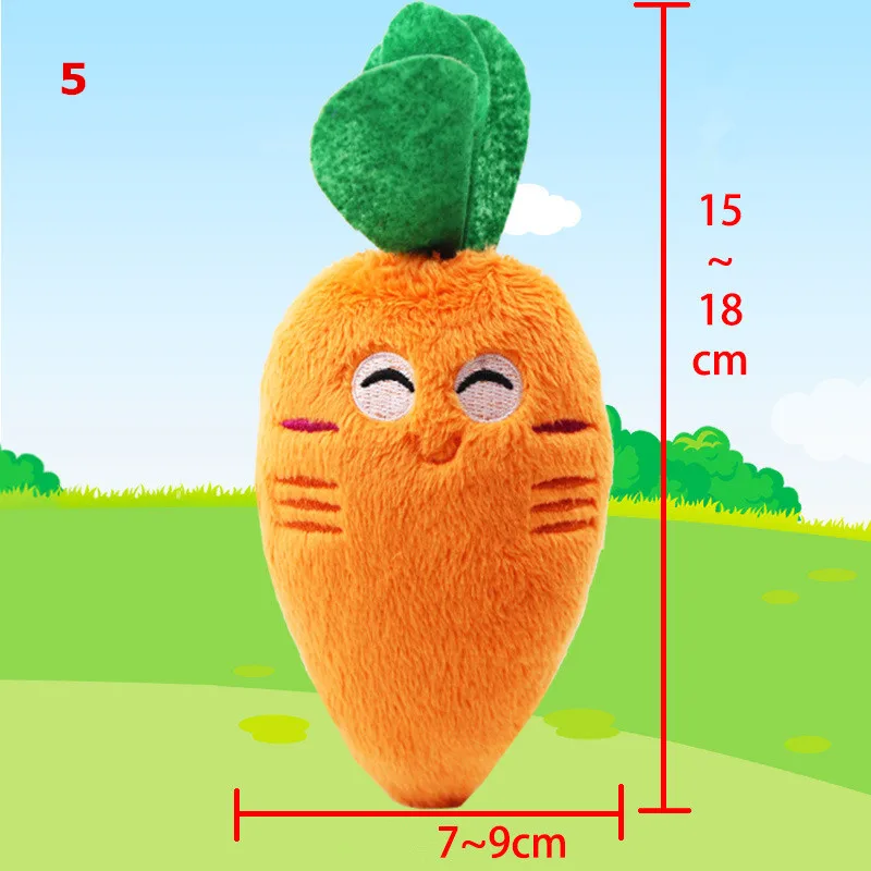 1Pc Pet Toys Fruit Animals Cartoon Dog Toy Stuffed Squeaking Cute Plush Puzzle for Dogs Cat Chew Squeaker Squeaky Toy