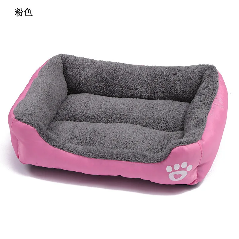 Large Pet Cat Dog Bed Square Plush Kennel Summer Washable Cat Mat Waterproof Mattress Pet Cushion Medium Large Dogs Pet Supplies