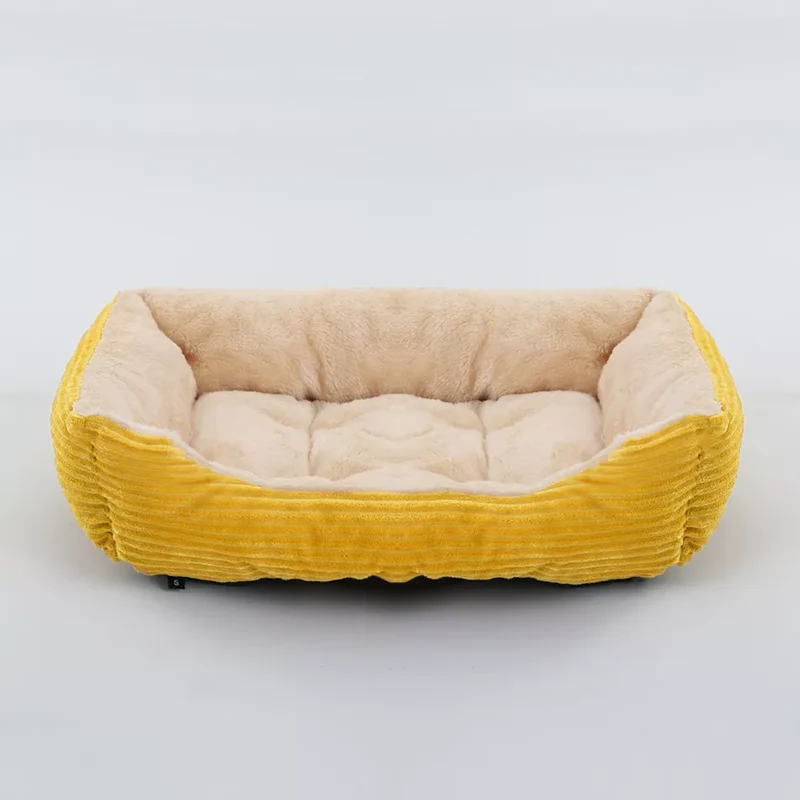 Bed for Dog Cat Pet Square Plush Kennel Medium Small Dog Sofa Bed Cushion Pet Calming Dog Bed House Pet Supplies Accessories