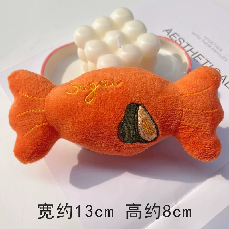 Stuffed Dog French Bulldog Bite-Resistant Ball Rope Sounding Toy Fruit Cartoon Animal Cat Cat Pet Supplies