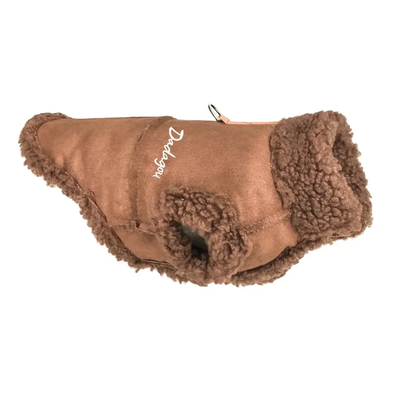 British Style Dog Jacket Lamb Fleece Winter Warm Dog Clothes for Small Dogs Puppy Costume Chihuahua Coat Pet Pug Yorkie Outfits
