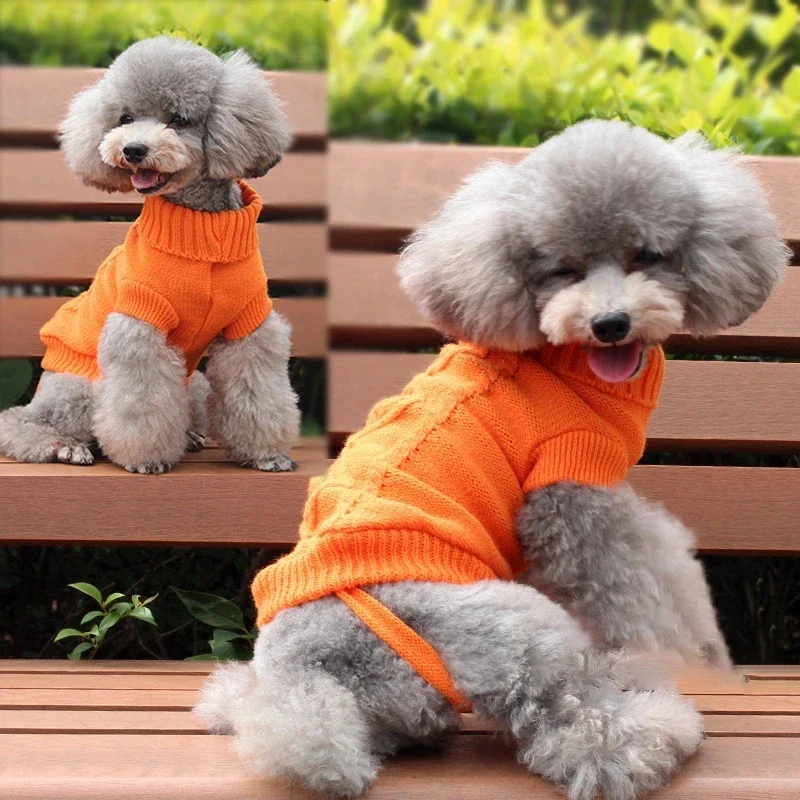 Winter Warm Dog Sweaters Pet Clothes for Small Dogs Soft Woolly Cats Sweater Coat Clothing for Chihuahua Puppy Cat Jacket