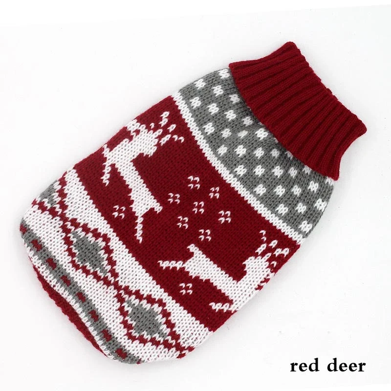 Warm Cat Clothes Winter Christmas Cats Sweater Cartoon Print Pet Clothing Knitting Costume Coat for Puppy Small Pets Clothes
