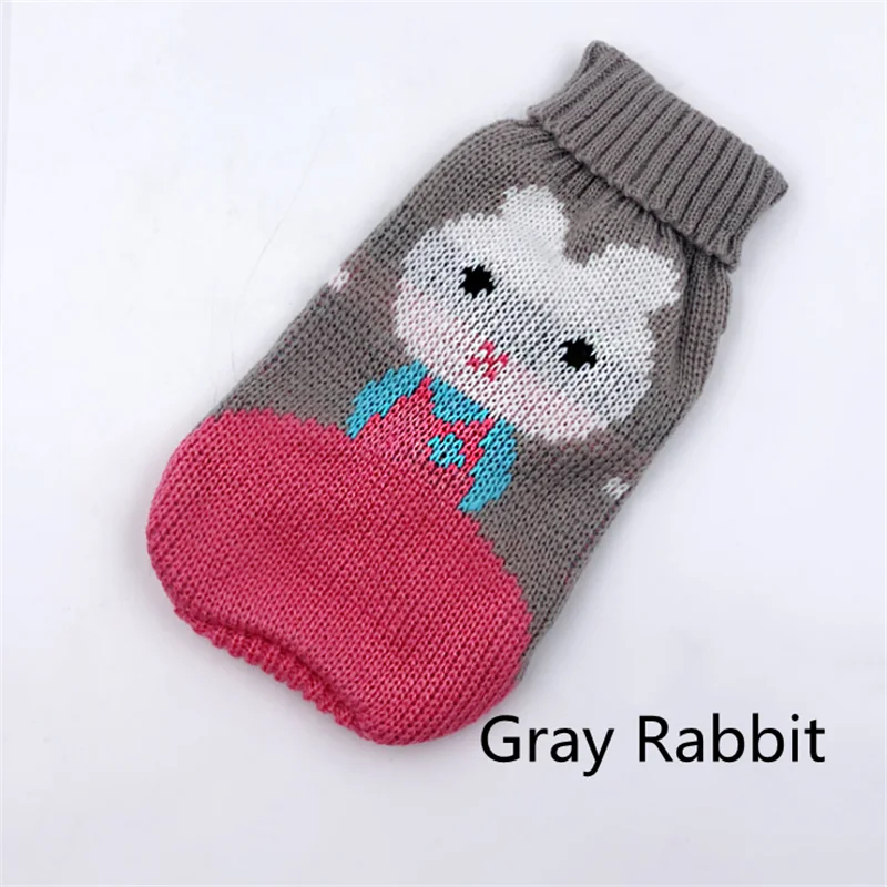 Warm Cat Clothes Winter Christmas Cats Sweater Cartoon Print Pet Clothing Knitting Costume Coat for Puppy Small Pets Clothes