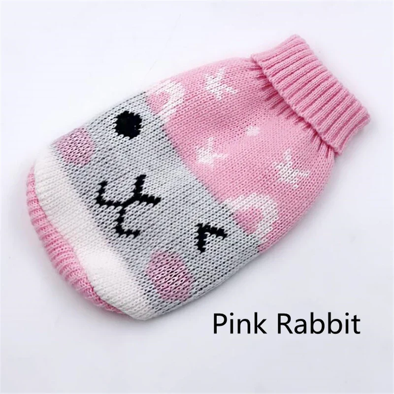 Warm Cat Clothes Winter Christmas Cats Sweater Cartoon Print Pet Clothing Knitting Costume Coat for Puppy Small Pets Clothes