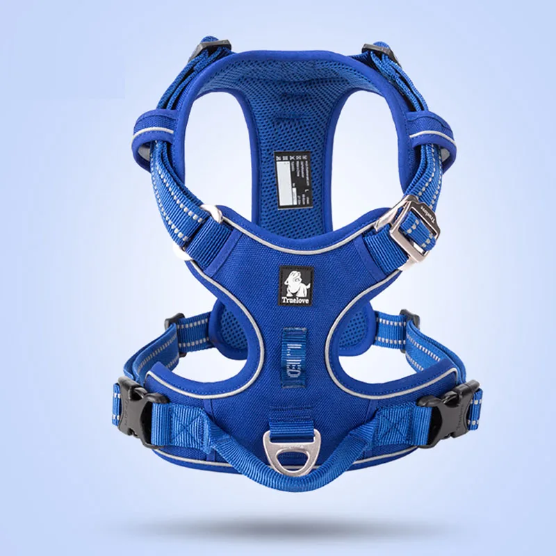Truelove Front Nylon Dog Harness No Pull Vest Soft Adjustable Safety Harness For Dog Small Large Running Training French Bulldog