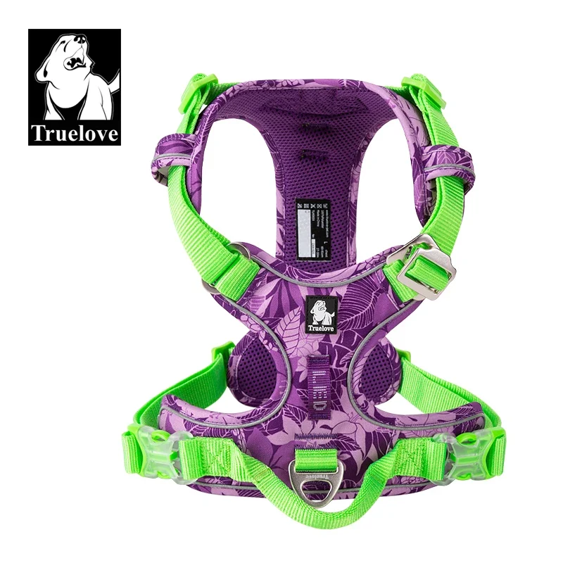 Truelove Front Nylon Dog Harness No Pull Vest Soft Adjustable Safety Harness For Dog Small Large Running Training French Bulldog