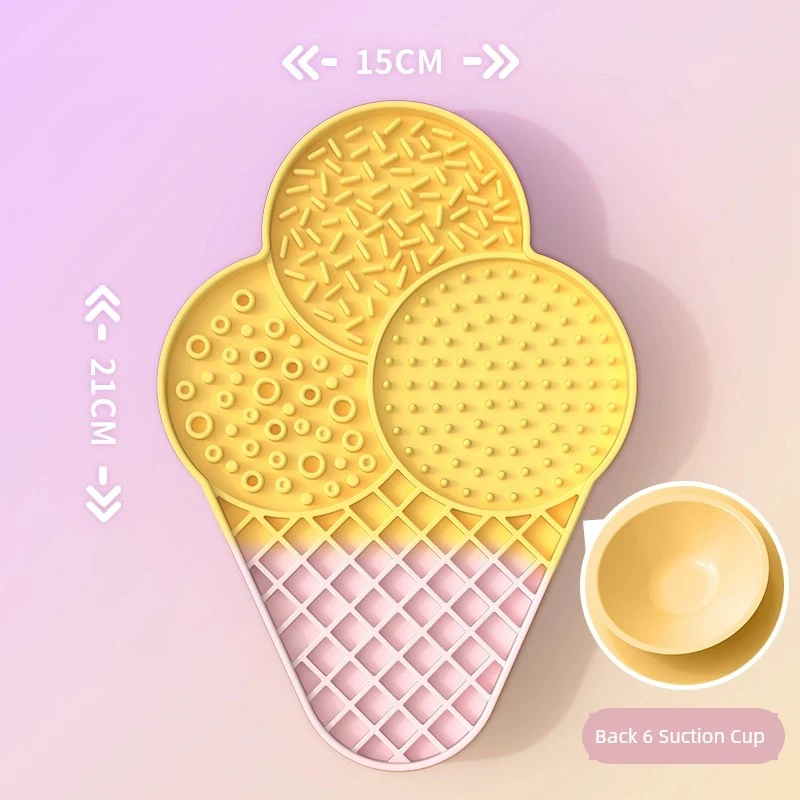 Supemoto Dog Licking Mat Slow Feeding Bowl Pet Slow Food Mat Silicone Licking Plate Licking Mat Cat Hiding Food Leakage