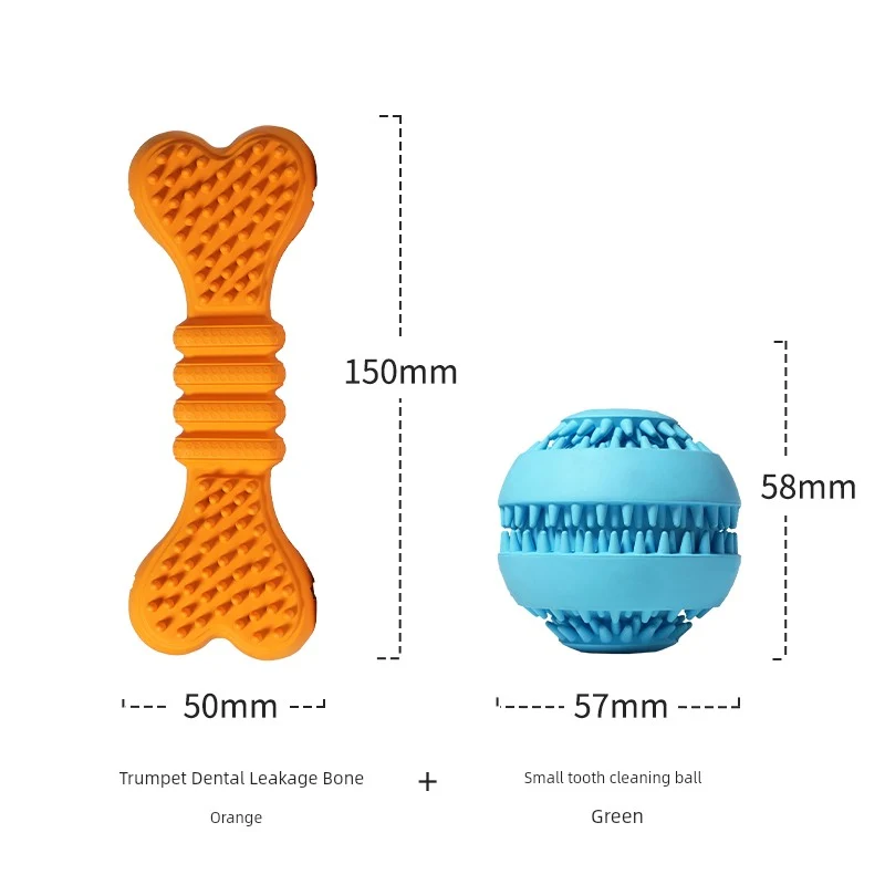 Plum Feet Dog Pet Toy Ball Bone Puppy Bite-Resistant Big Dog Molar Tooth Cleaning Food Self-Hi Relieving Stuffy Toy
