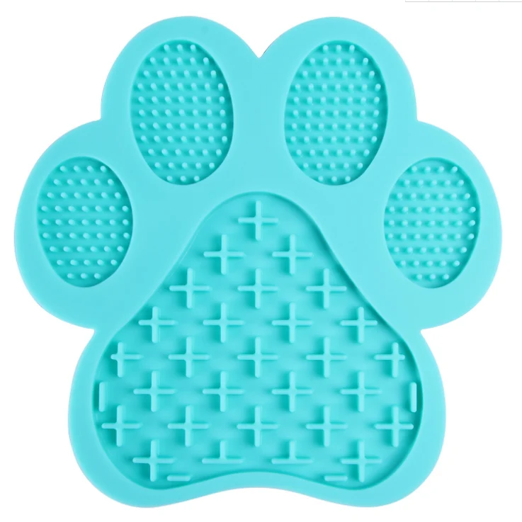 Amazon New DOG'S Head Silicone Pet Licking Mat Bone Slow Food Mat Dog Slow Food Mat Dripping Licking Mat