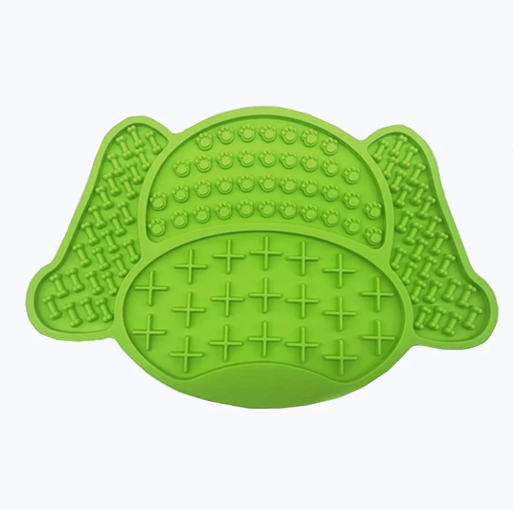 Amazon New DOG'S Head Silicone Pet Licking Mat Bone Slow Food Mat Dog Slow Food Mat Dripping Licking Mat