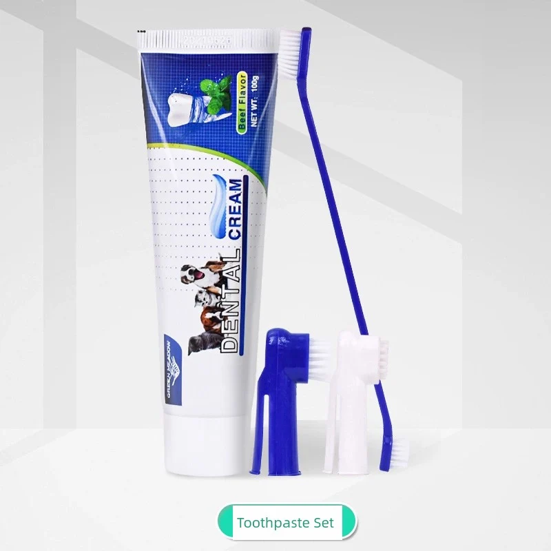 Exclusive for Cats Dog Finger Toothbrush Baby Toothbrush Toothpaste Set Teddy Small Size Dogs Cleaning Pet Supplies