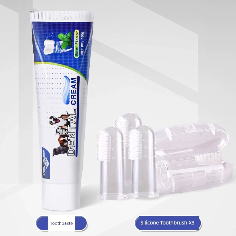 Exclusive for Cats Dog Finger Toothbrush Baby Toothbrush Toothpaste Set Teddy Small Size Dogs Cleaning Pet Supplies
