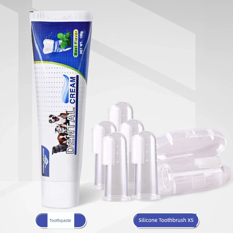 Exclusive for Cats Dog Finger Toothbrush Baby Toothbrush Toothpaste Set Teddy Small Size Dogs Cleaning Pet Supplies