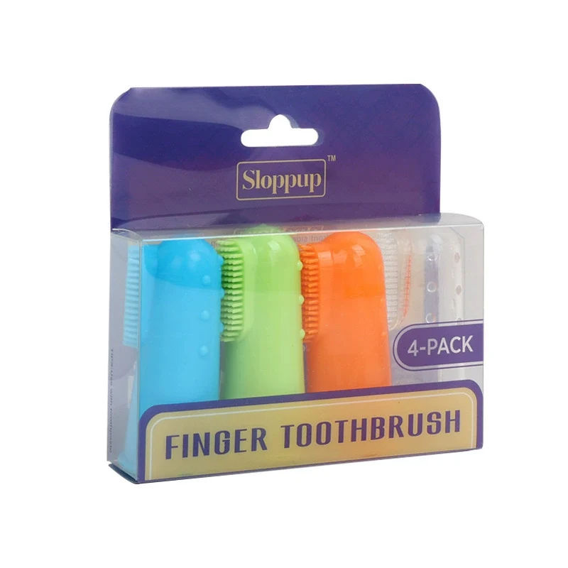 Zoo ● Pet Finger Toothbrush Cat Dog Finger Gloves Brushing Oral Cleaning Care Supplies Silicone Finger