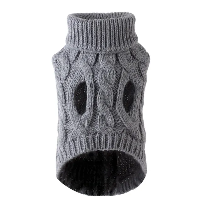 Puppy Dog Sweaters for Small Medium Dogs Cats Clothes Winter Warm Pet Turtleneck Chihuahua Vest Coat Teddy French Bulldog Jacket