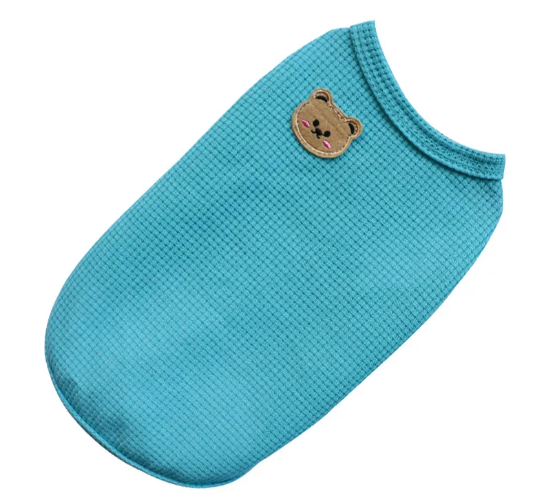 Bear Vest Thickened with Velvet Pet Dog Clothes Cat Solid T-shirt Clothing Dogs Thin Small Fashion Chihuahua Pug Pet Vest York