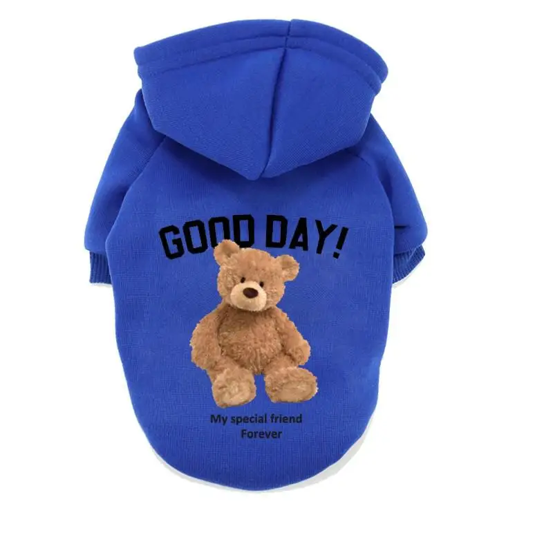Winter Fleece Warm Pet Dog Clothes Cute Cartoon Bear Dog Hoodie For Small Dogs Pullovers Puppy Costumes Chihuahua Hug Ropa Perro