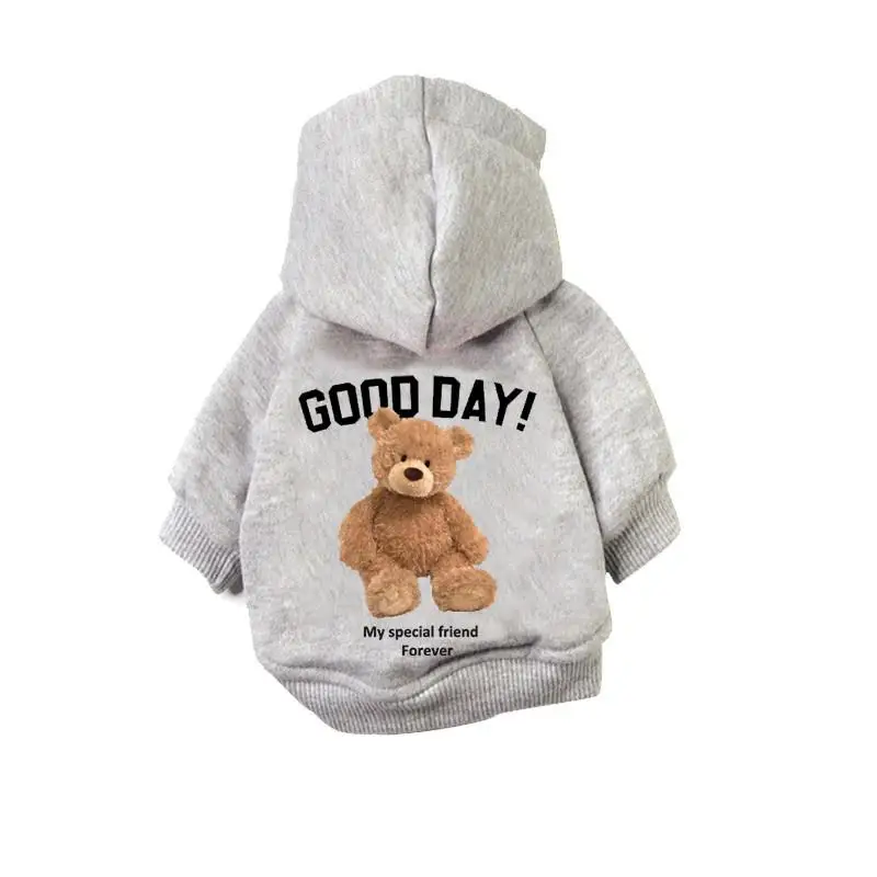 Winter Fleece Warm Pet Dog Clothes Cute Cartoon Bear Dog Hoodie For Small Dogs Pullovers Puppy Costumes Chihuahua Hug Ropa Perro