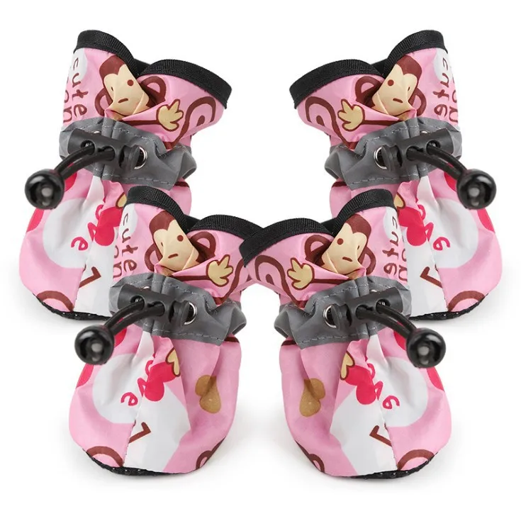 4pcs/set Waterproof Pet Dog Shoes Chihuahua Anti-slip Rain Boots Footwear For Small Cats Dogs Puppy Dog Pet Booties