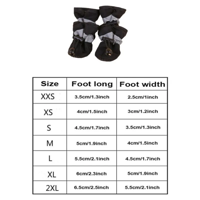 4pcs/set Waterproof Pet Dog Shoes Chihuahua Anti-slip Rain Boots Footwear For Small Cats Dogs Puppy Dog Pet Booties