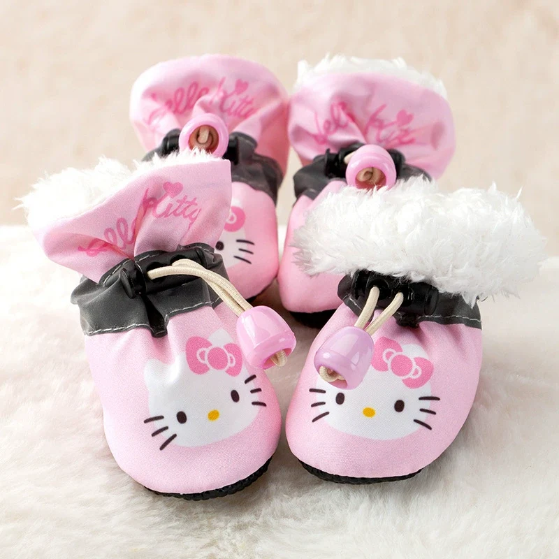 Dog Shoes Winter Small Size Dogs Corgi Pomeranian Teddy Can't Drop out Non-Slip Warm Cat Shoes Pet Supplies