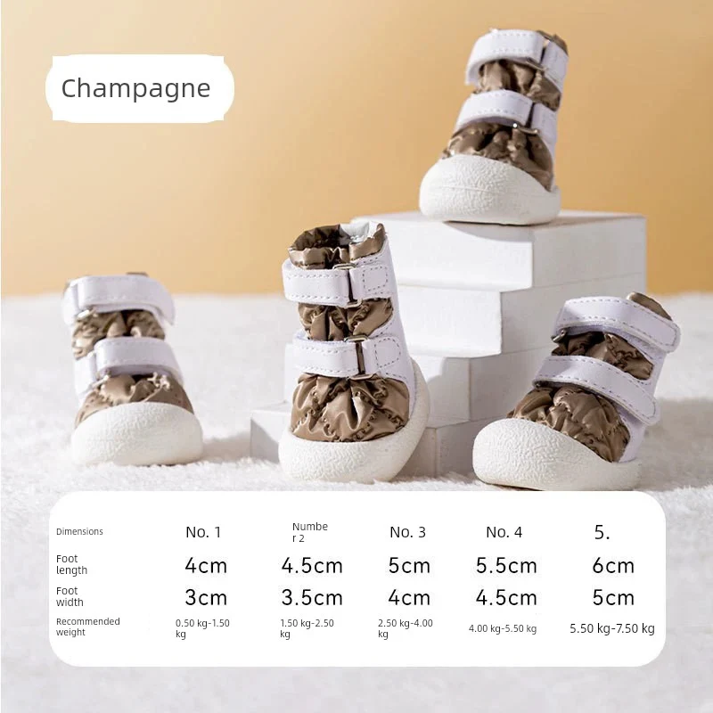 Dog Shoes Winter Small Size Dogs Corgi Pomeranian Teddy Can't Drop out Non-Slip Warm Cat Shoes Pet Supplies