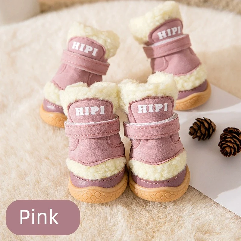 Dog Shoes Winter Small Size Dogs Corgi Pomeranian Teddy Can't Drop out Non-Slip Warm Cat Shoes Pet Supplies