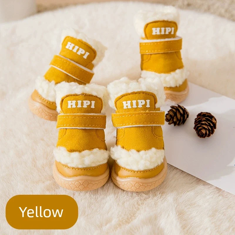 Dog Shoes Winter Small Size Dogs Corgi Pomeranian Teddy Can't Drop out Non-Slip Warm Cat Shoes Pet Supplies