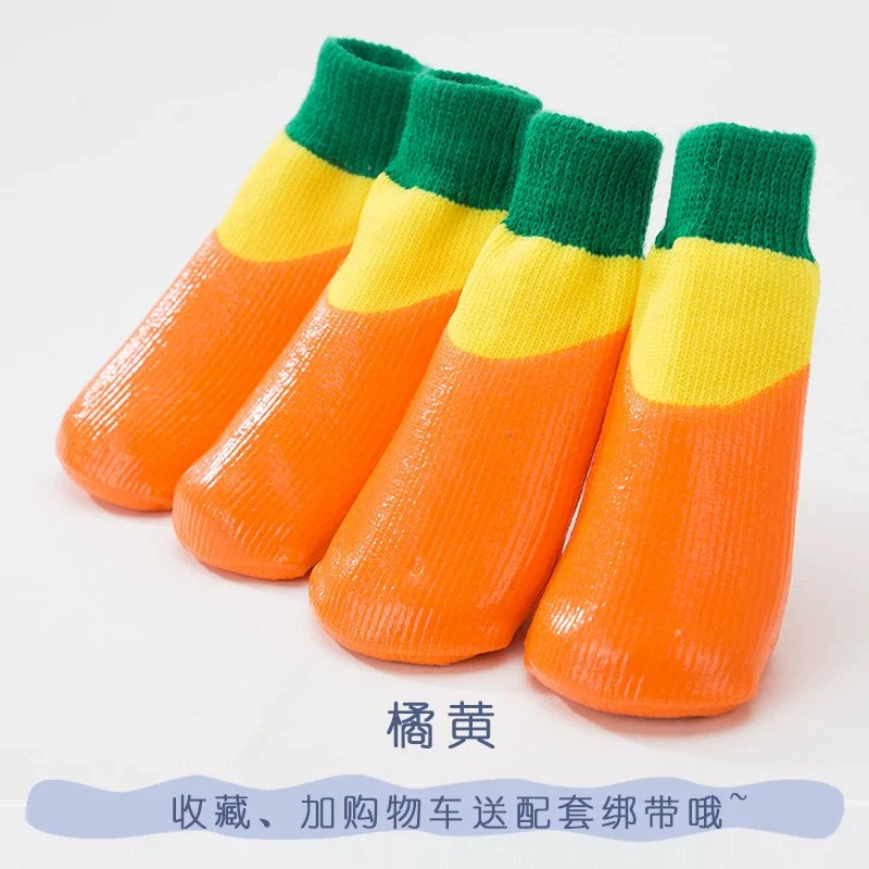 Puppy Dog Socks Teddy Waterproof Small Size Dogs Shoes Cat Anti-Scratch Booties Anti-Dirty Pet Non-Drop Knee Pad Leg Protector