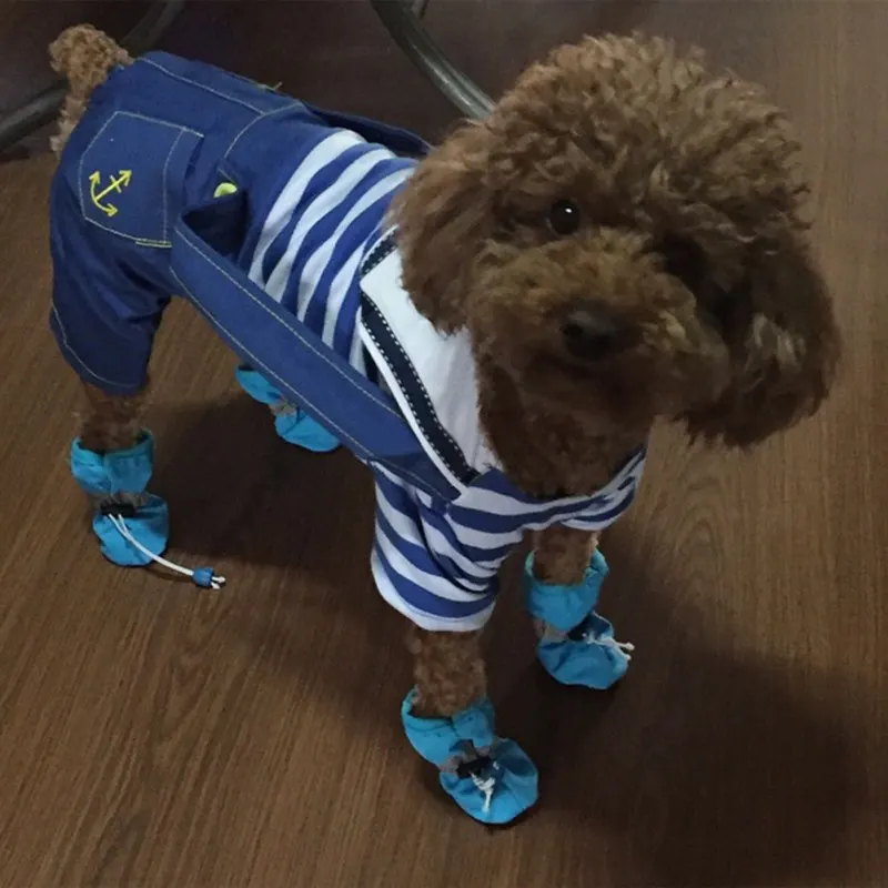 4pcs/set Waterproof Winter Pet Dog Shoes Anti-slip Rain Snow Boots Footwear Thick Warm For Small Cats Puppy Dogs Socks Booties