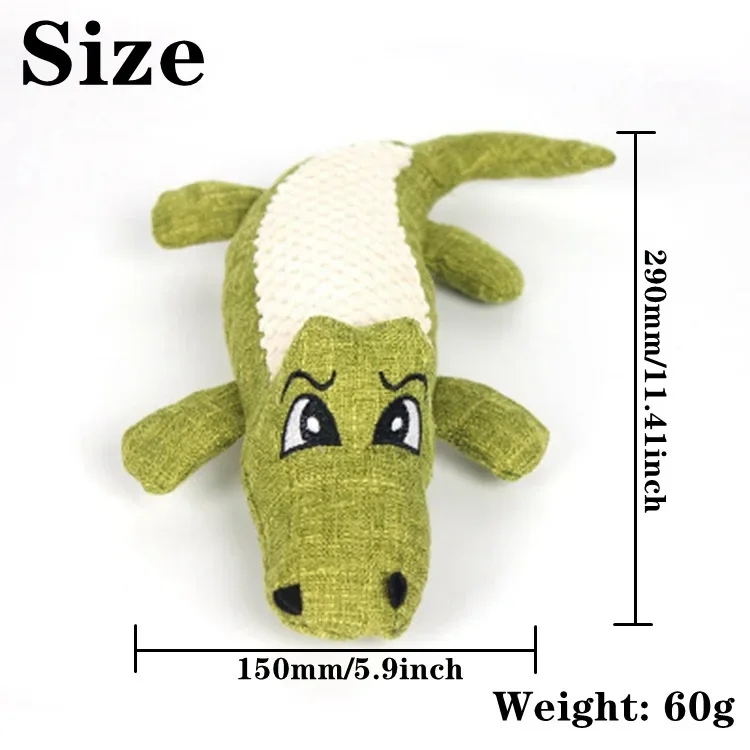 Pet Chew Toys Interactive Cartoon Animal Plush Alligator Shape Dog Sound Toy Gnawing Grinding Teeth Training Supplies