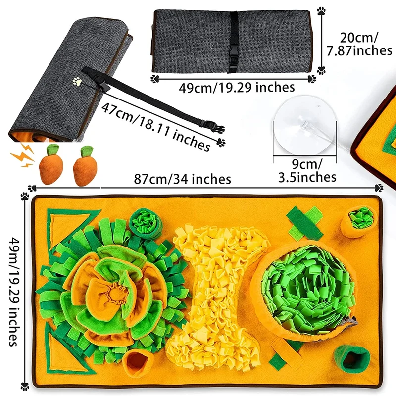 Large Snuffle Mat for Dogs Pet Interactive Training and Stress Relief Sniff Mat Feeding Mat Slow Feeder Dog Treat Mat Dog Toys