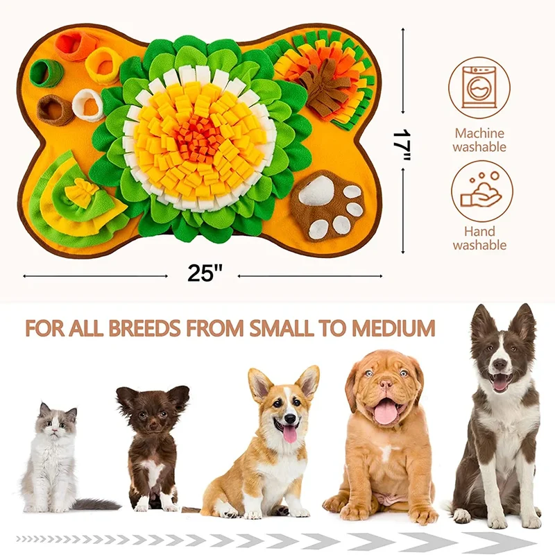 Large Snuffle Mat for Dogs Pet Interactive Training and Stress Relief Sniff Mat Feeding Mat Slow Feeder Dog Treat Mat Dog Toys