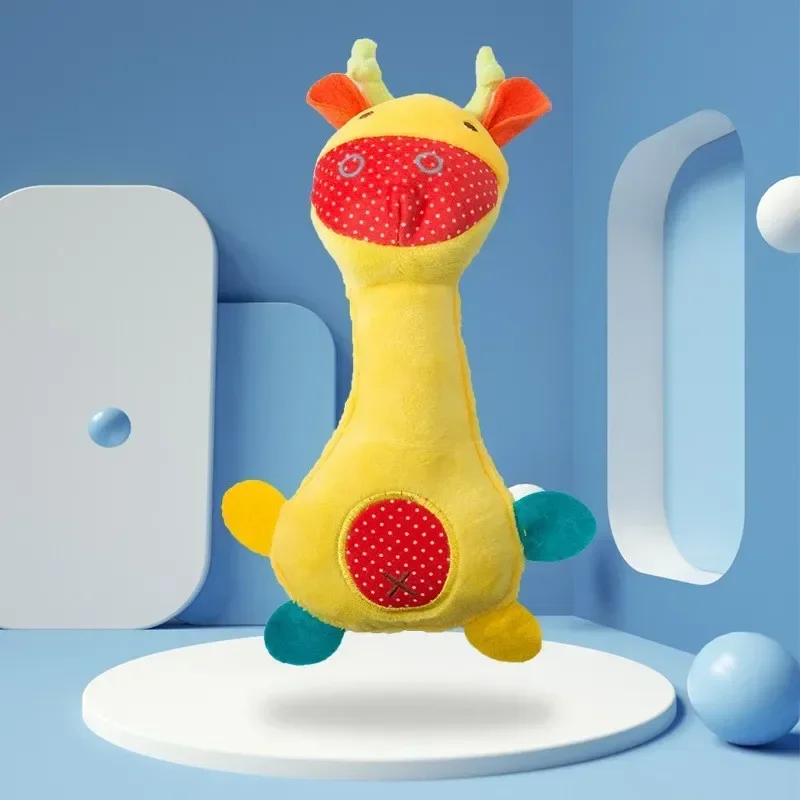 Pet Plush Toy Cat Dog Puzzle Toy Cute Animals Bite Resistant Interactive Squeaky Pet Dog Teeth Cleaning Chew Toy Pet Supplies